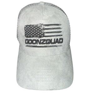 Goonzquad Gray Suede & Mesh Flag Trucker Hat Adjustable Snapback Cap Men’s